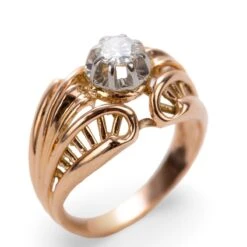 Bague Dôme Ajourée En Or Jaune Et Diamant -Castafiore Boutique bague dome ajouree en or jaune et diamant 332082