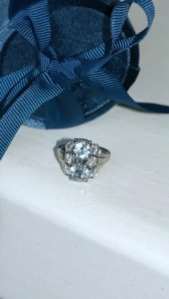 Bague Dôme Art Deco Aigue-marine Et Diamant 15 Bague Dôme Art Deco Aigue-marine Et Diamant -Castafiore Boutique bague dome art deco aigue marine et diamant 402669