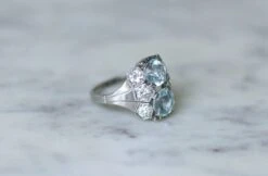 Bague Dôme Art Deco Aigue-marine Et Diamant 14 Bague Dôme Art Deco Aigue-marine Et Diamant -Castafiore Boutique bague dome art deco aigue marine et diamant 723808