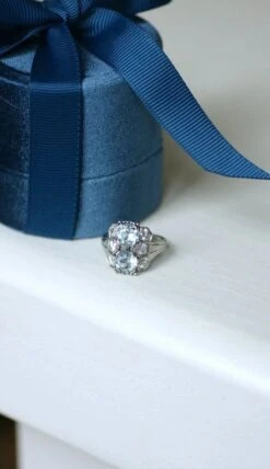 Bague Dôme Art Deco Aigue-marine Et Diamant 17 Bague Dôme Art Deco Aigue-marine Et Diamant -Castafiore Boutique bague dome art deco aigue marine et diamant 999514