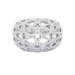 Miller Bague Dôme BUCHERER "Lacrima" Or Blanc Et Diamants