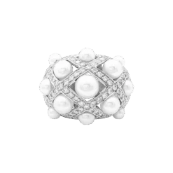 Miller Bague Dôme CHANEL "Baroque" En Or Blanc, Perles Et Diamants