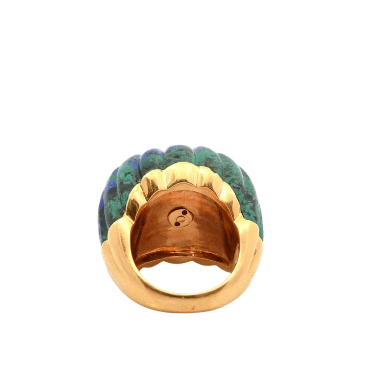 Bague Dôme DAVID WEBB En Or Jaune, Rubis, Azurmalachine Et Diamants 4 Bague Dôme DAVID WEBB En Or Jaune, Rubis, Azurmalachine Et Diamants – Image 4