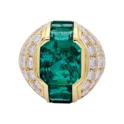 Miller Bague Dôme émeraudes, Diamants