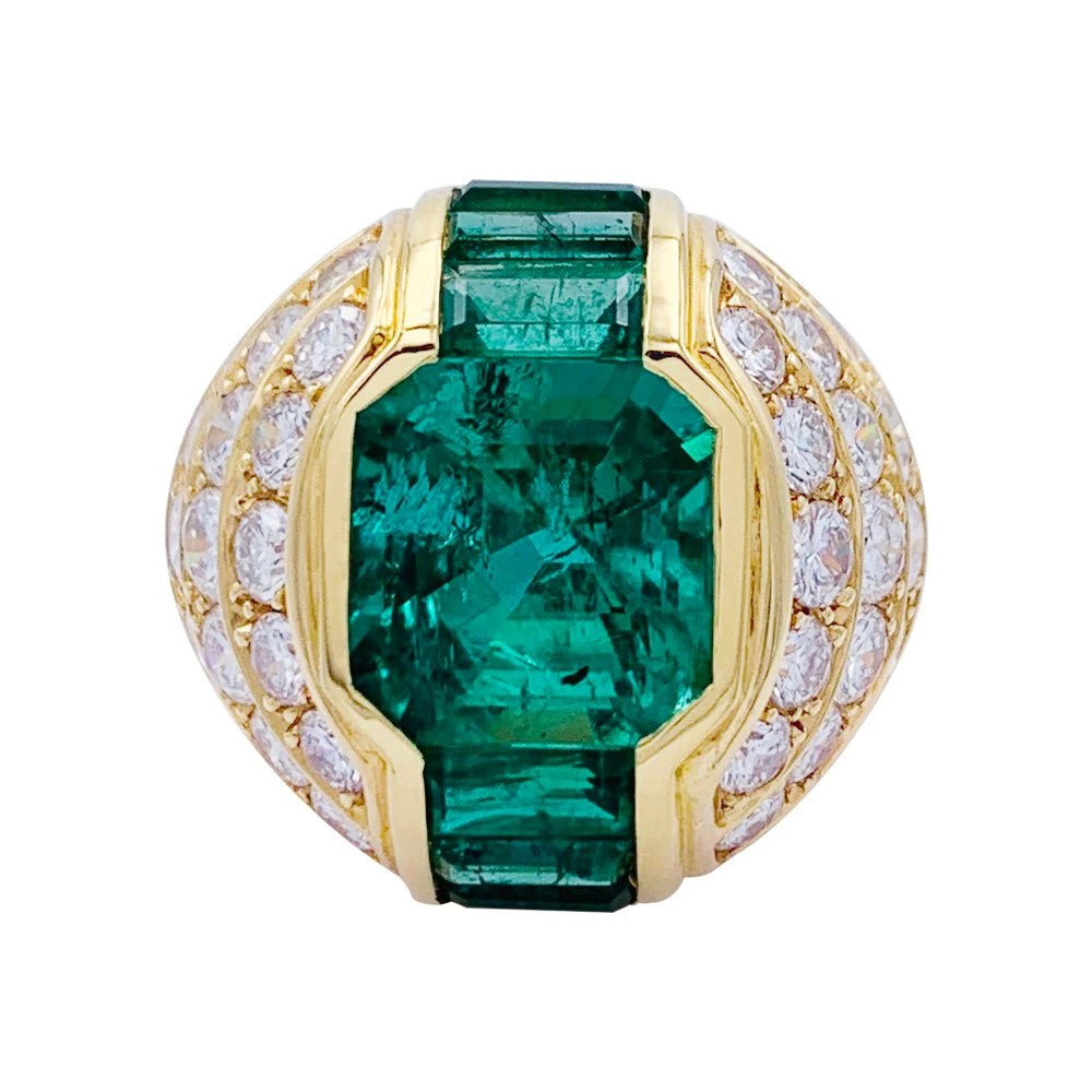 Miller Bague Dôme émeraudes, Diamants 1 Miller Bague Dôme émeraudes, Diamants