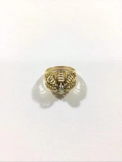 Bague Dôme En Or Jaune Et Diamant -Castafiore Boutique bague dome en or jaune et diamant 113490