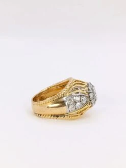 Bague Dome En Or Jaune, Platine Et Diamant 1 Carat -Castafiore Boutique bague dome en or jaune platine et diamant 1 carat 550259