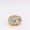 Bague Dome En Or Jaune, Platine Et Diamant 1 Carat