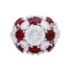 Miller Bague Dôme En Platine, Diamants, Rubis. -Castafiore Boutique bague dome en platine diamants rubis 478503
