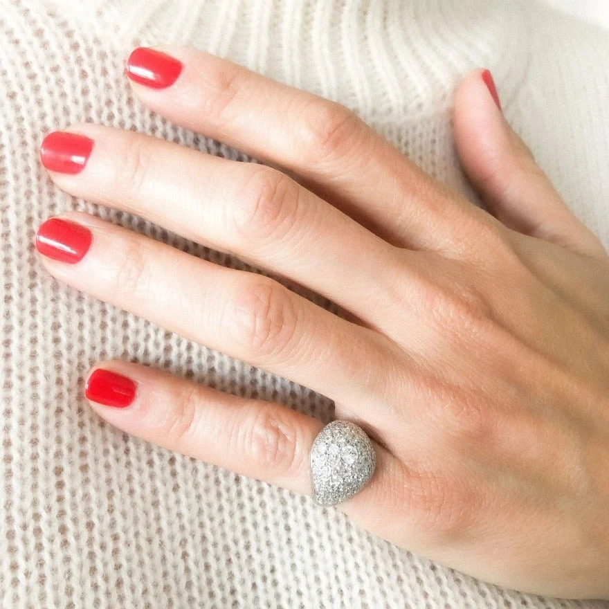 Bague Dôme En Platine Et Diamants 2 Bague Dôme En Platine Et Diamants – Image 2