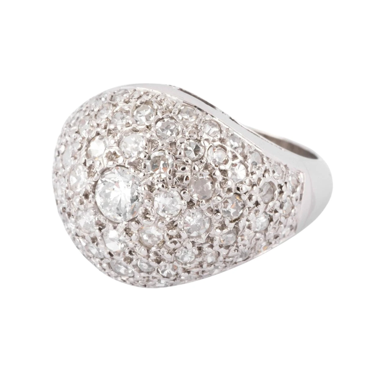 Bague Dôme En Platine Et Diamants 6 Bague Dôme En Platine Et Diamants – Image 6