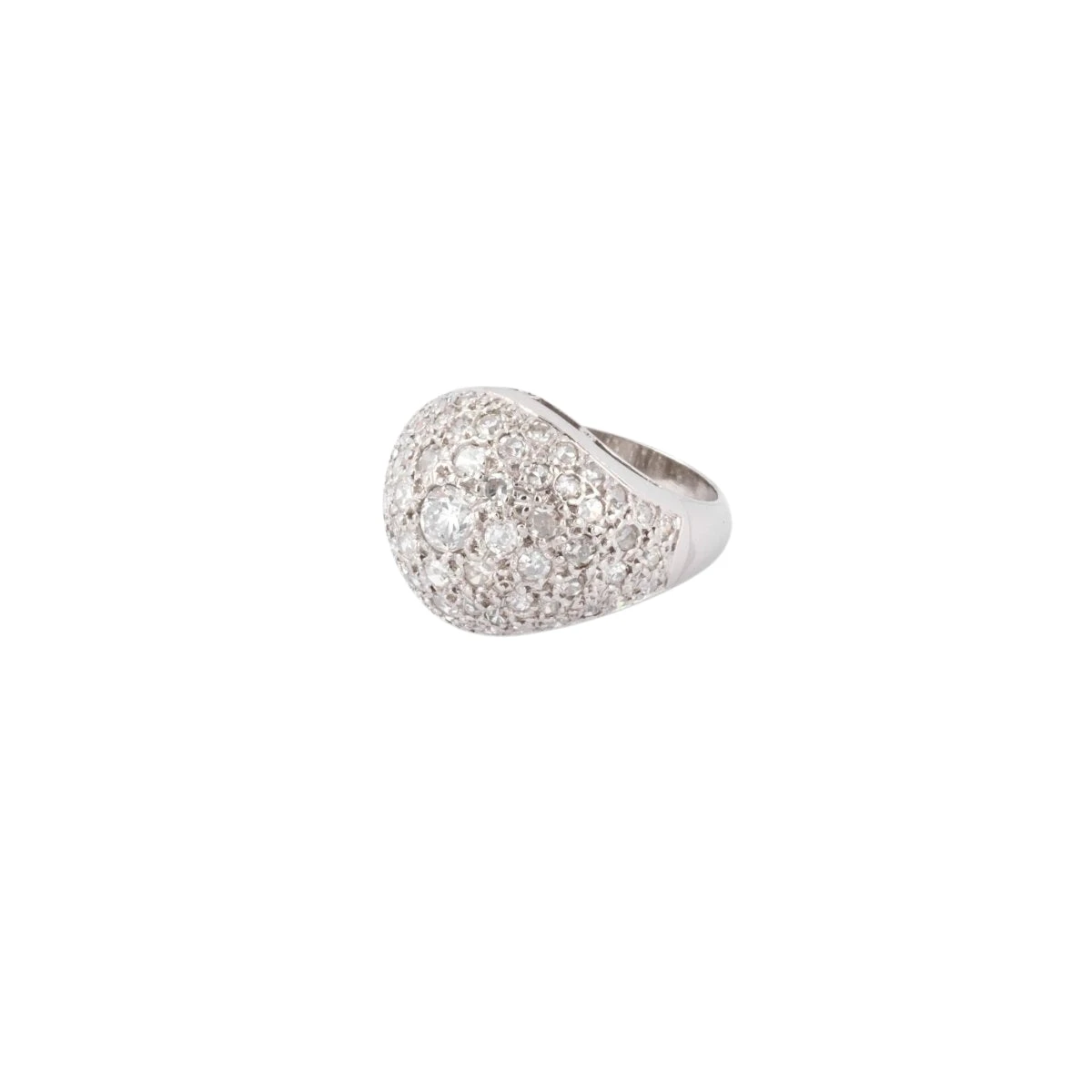 Bague Dôme En Platine Et Diamants 5 Bague Dôme En Platine Et Diamants – Image 5