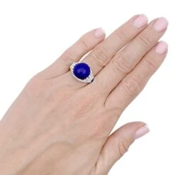 Miller Bague Dôme En Platine, Lapis Lazuli Et Diamants. -Castafiore Boutique bague dome en platine lapis lazuli et diamants 509459