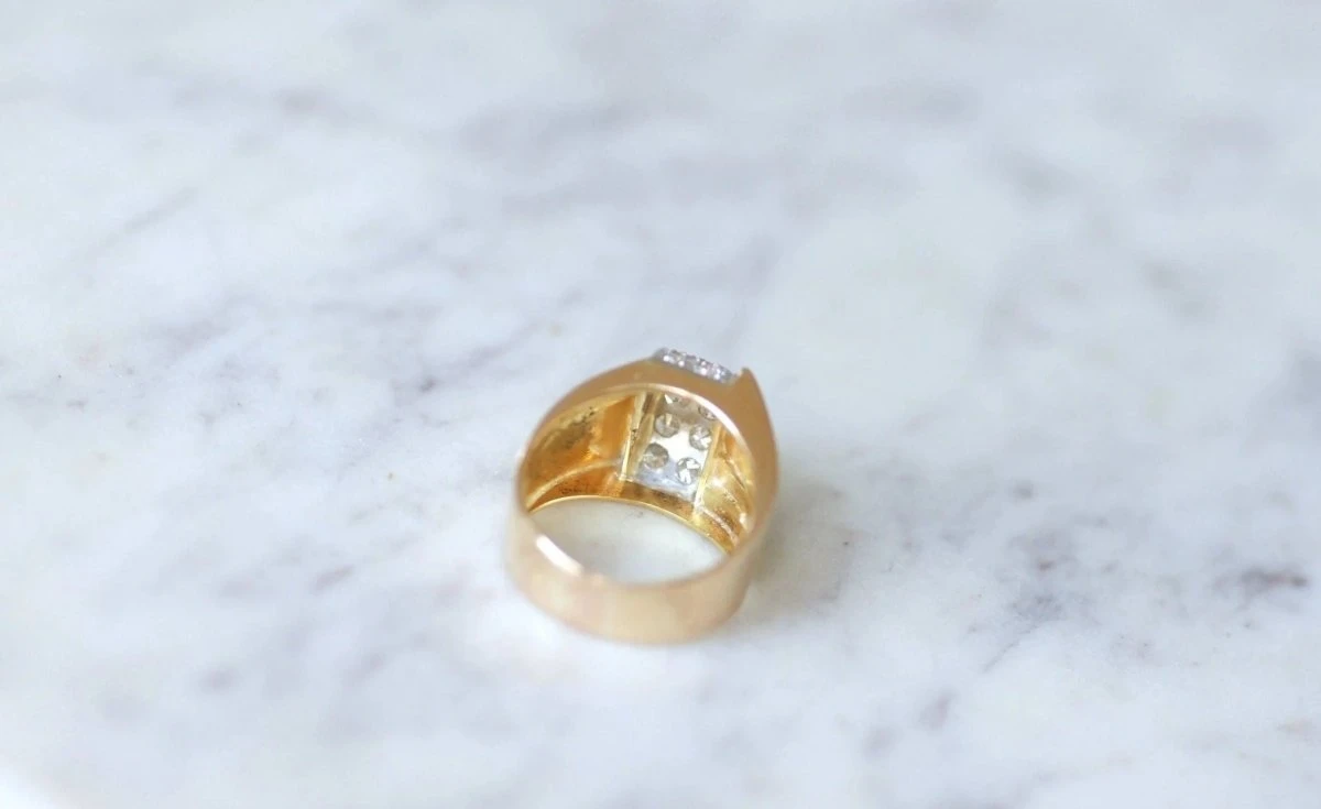 Bague Dome Tank Diamants, Or Et Platine 10 Bague Dome Tank Diamants, Or Et Platine – Image 10