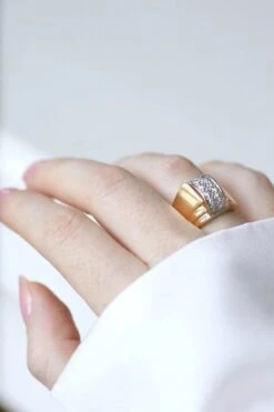 Bague Dome Tank Diamants, Or Et Platine 16 Bague Dome Tank Diamants, Or Et Platine -Castafiore Boutique bague dome tank diamants or et platine 853817