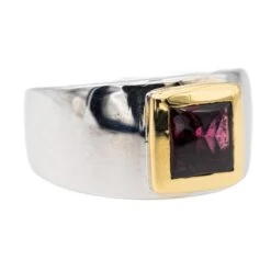 Bague En Deux Ors Et Grenat -Castafiore Boutique bague en deux ors et grenat 463492