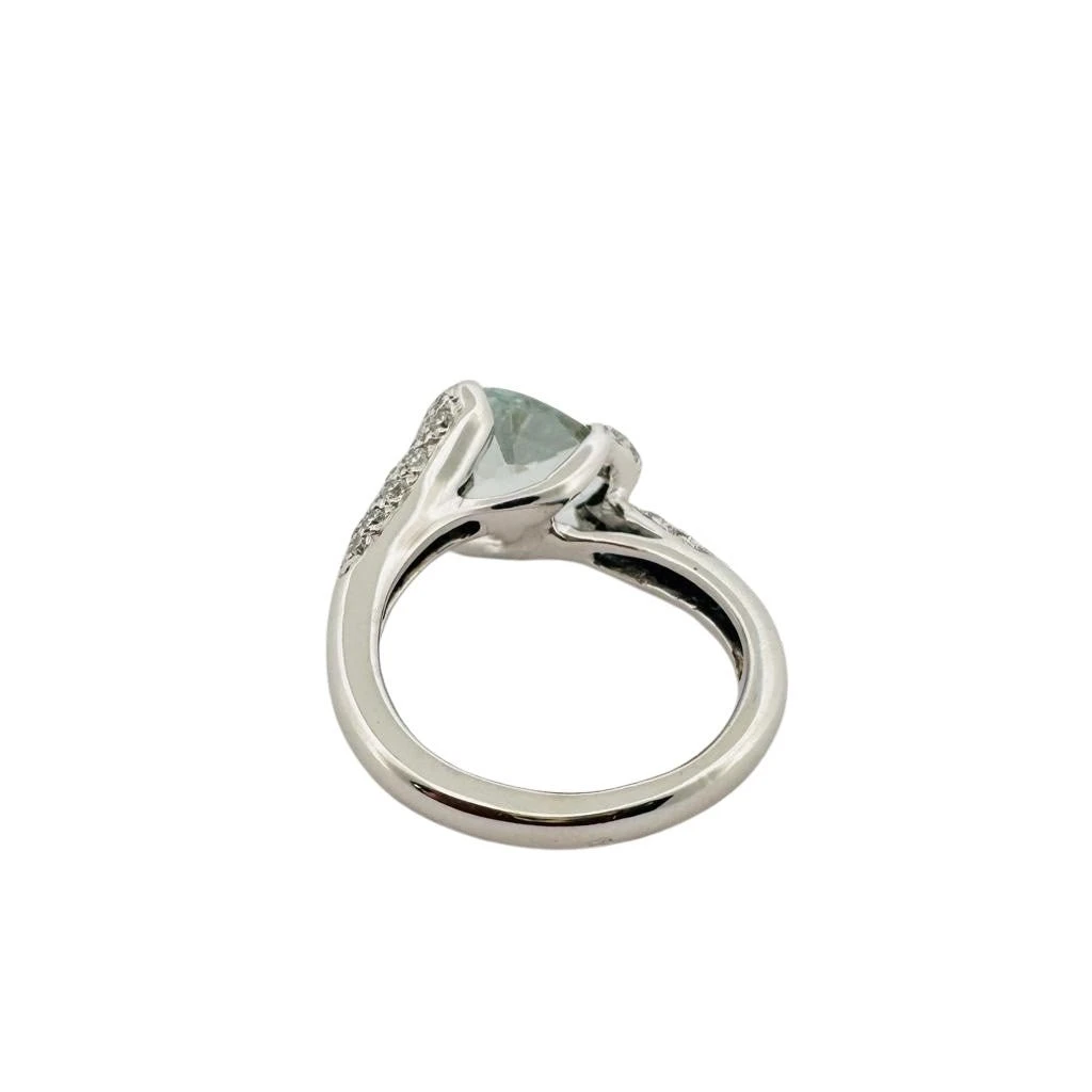 Bague En Or Blanc, Aigue Marine Et Diamants 3 Bague En Or Blanc, Aigue Marine Et Diamants – Image 3