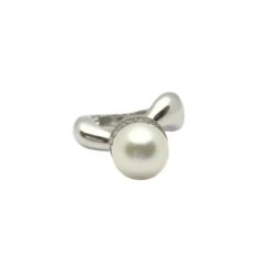 Bague En Or Blanc Diamants Et Perle