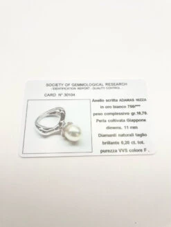 Bague En Or Blanc Diamants Et Perle -Castafiore Boutique bague en or blanc diamants et perle 489927