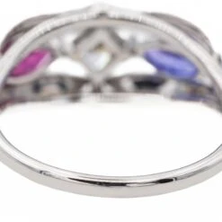 Bague En Or Blanc, Tanzanite, Grenat Et Diamant -Castafiore Boutique bague en or blanc tanzanite grenat et diamant 686034