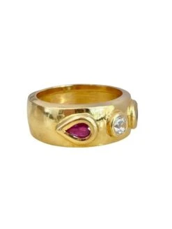 Bague En Or Jaune 18k Rubis Et Diamant 8 Bague En Or Jaune 18k Rubis Et Diamant -Castafiore Boutique bague en or jaune 18k rubis et diamant 642956