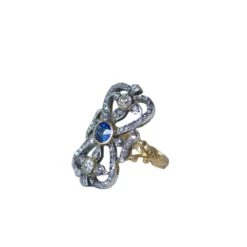 Bague En Or Jaune, Argent Et Diamants -Castafiore Boutique bague en or jaune argent et diamants 165515