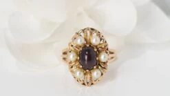 Bague En Or Jaune, Cabochon De Grenat Et Perles 12 Bague En Or Jaune, Cabochon De Grenat Et Perles -Castafiore Boutique bague en or jaune cabochon de grenat et perles 906767