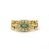 Bague Rétro En Or, émeraude Et Diamants -Castafiore Boutique bague en or jaune emeraude et diamants 586861