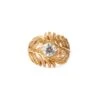 Bague Plume En Or Jaune Et Diamant -Castafiore Boutique bague en or jaune en forme de plume ornee dun solitaire 111645