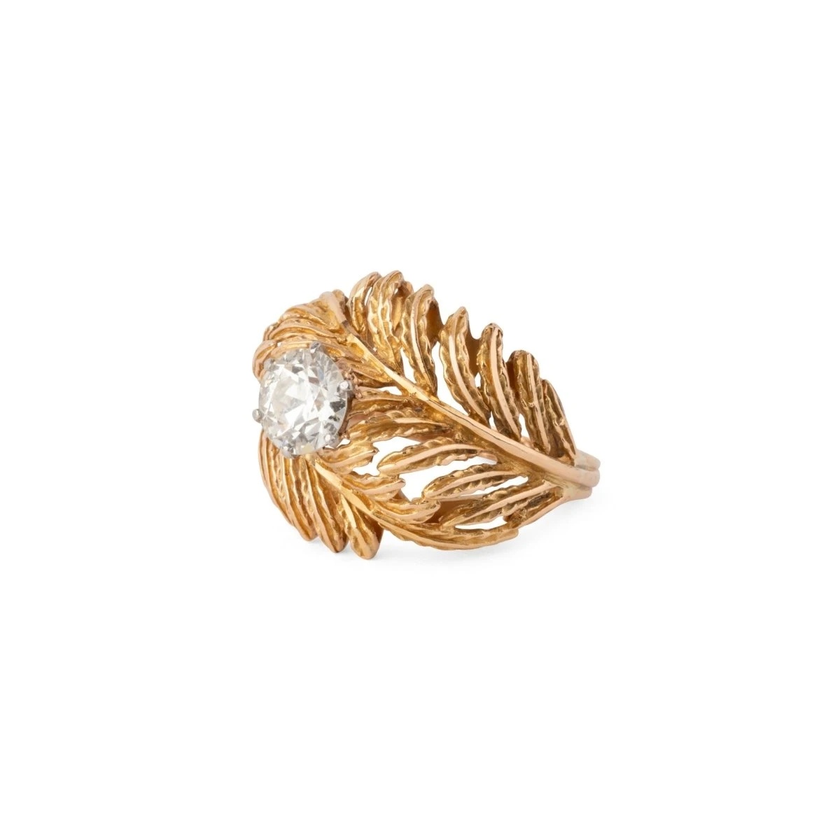 Bague Plume En Or Jaune Et Diamant 9 Bague Plume En Or Jaune Et Diamant – Image 9