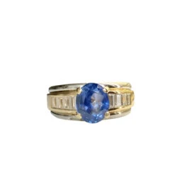 Bague En Or Jaune Et Blanc, Saphir Et Diamants -Castafiore Boutique bague en or jaune et blanc 18k saphir et diamants 234872