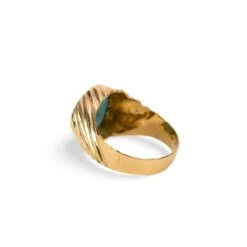 Bague En Or Jaune Et Cabochon De Turquoise -Castafiore Boutique bague en or jaune et cabochon de turquoise 780574