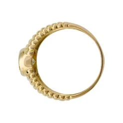 Miller Bague En Or Jaune Godronné Et Diamant -Castafiore Boutique bague en or jaune godronne et diamant 302128