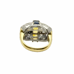Bague En Or Jaune, Or Blanc, Saphirs Et Diamants -Castafiore Boutique bague en or jaune or blanc saphirs et diamants 387102
