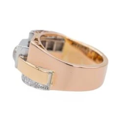 Bague En Or Jaune, Or Rose, Platine Et Diamants -Castafiore Boutique bague en or jaune or rose platine et diamants 437983