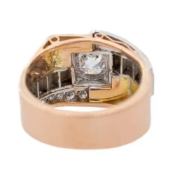 Bague En Or Jaune, Or Rose, Platine Et Diamants -Castafiore Boutique bague en or jaune or rose platine et diamants 772400