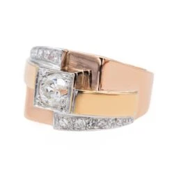 Bague En Or Jaune, Or Rose, Platine Et Diamants -Castafiore Boutique bague en or jaune or rose platine et diamants 986193