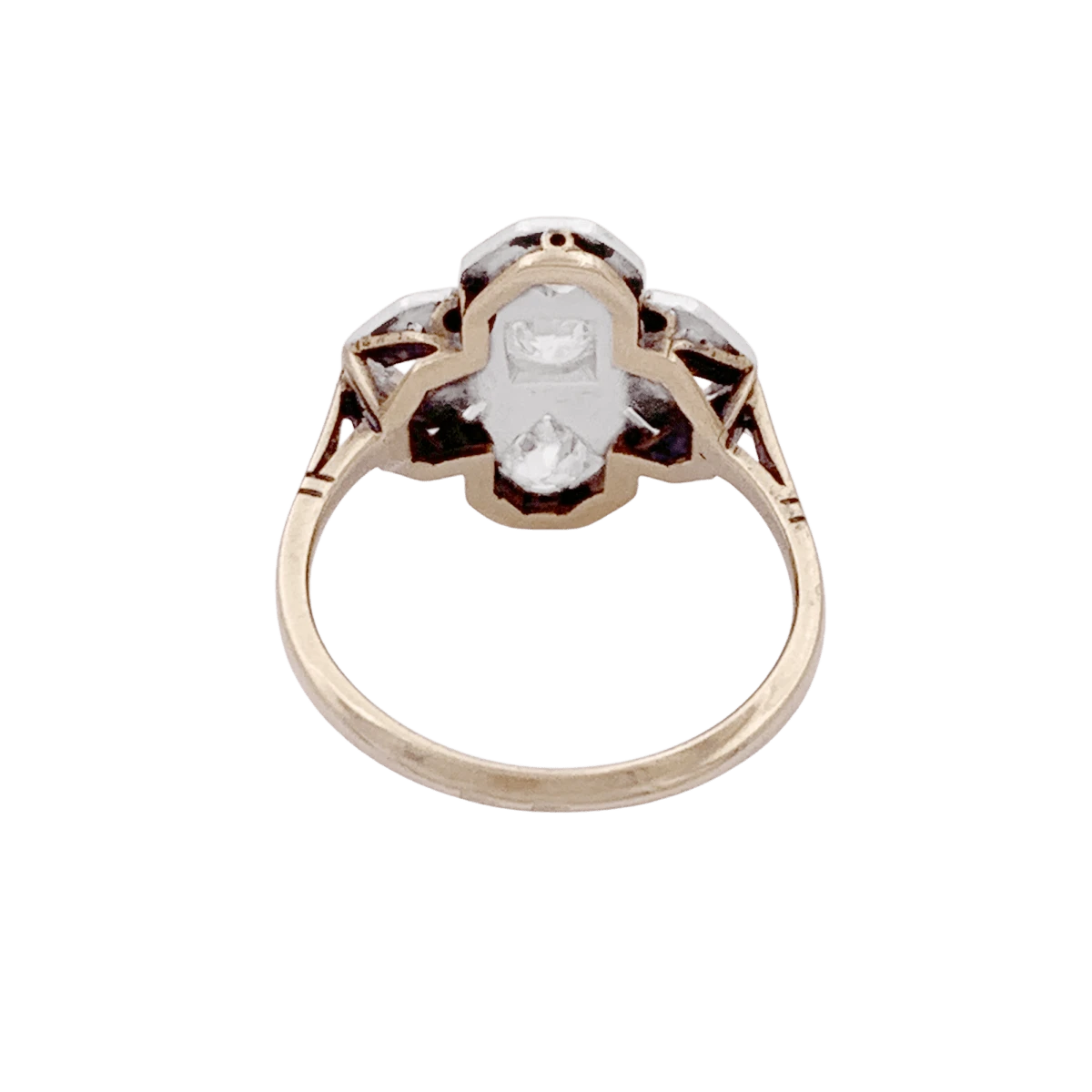 Miller Bague En Or Jaune, Platine Et Diamants 4 Miller Bague En Or Jaune, Platine Et Diamants – Image 4