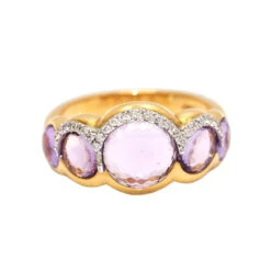 Bague En Or Rose Avec Améthyste