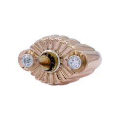 Miller Bague En Or Rose, Citrine Et Diamants -Castafiore Boutique bague en or rose citrine et diamants 436715