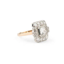 Bague Entourage En Or Rose, Platine Et Diamants -Castafiore Boutique bague en or rose platine et diamant 352054