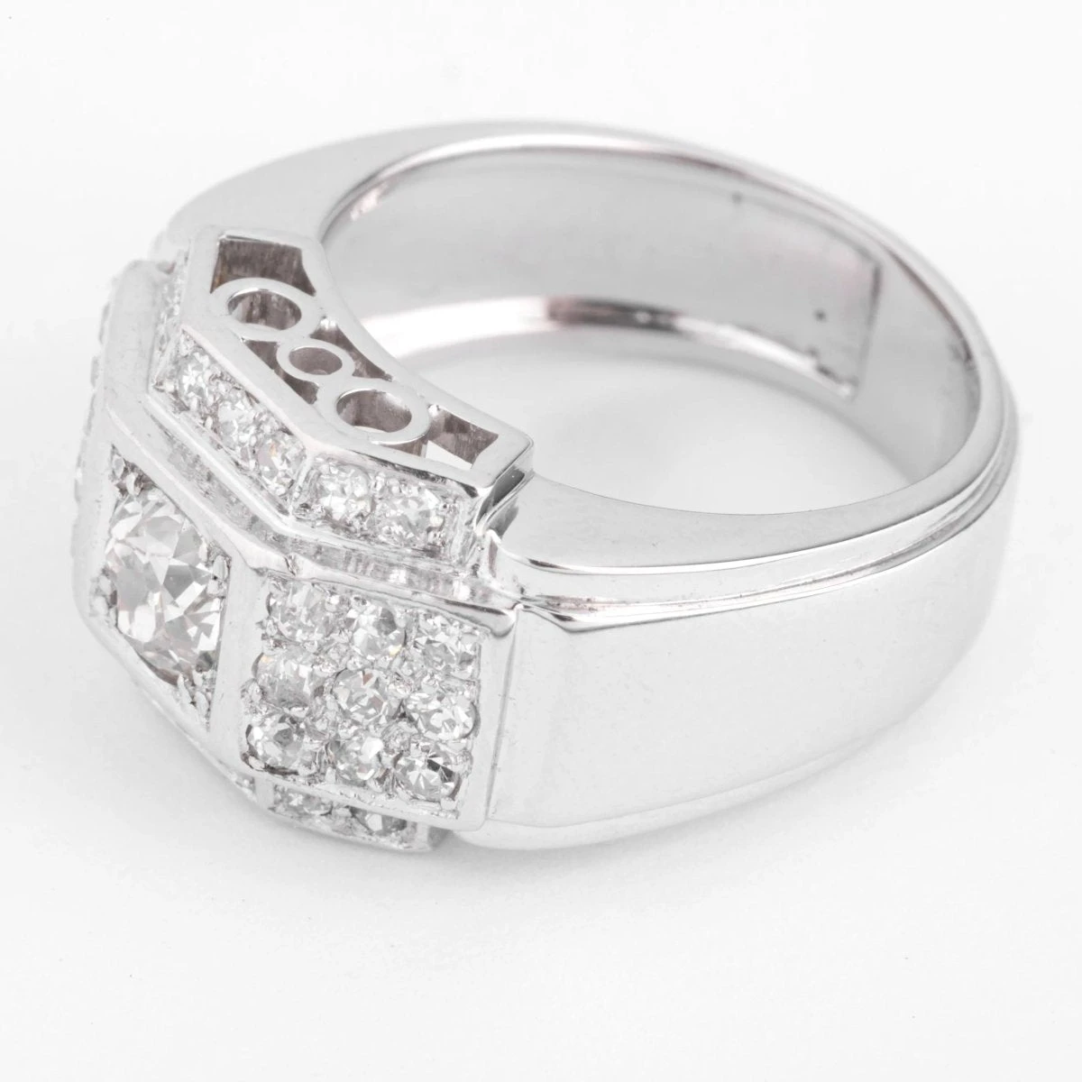 Bague En Platine Et Diamants à Gradins 6 Bague En Platine Et Diamants à Gradins – Image 6