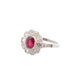 Bague En Platine, Rubis Et Diamants -Castafiore Boutique bague en platine rubis et diamants 355962