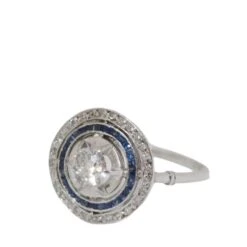 Bague En Platine, Saphirs Et Diamants -Castafiore Boutique bague en platine saphirs et diamants 306447