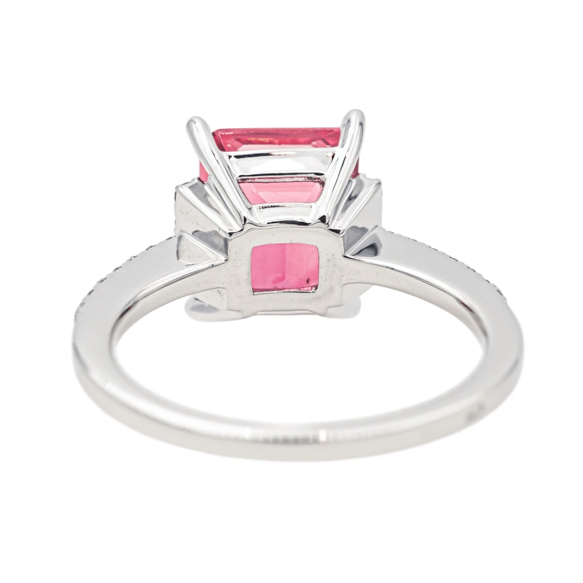 Bague Entourage En Or Blanc, Tourmaline Et Diamants 5 Bague Entourage En Or Blanc, Tourmaline Et Diamants – Image 5