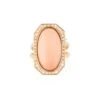 Bague Entourage En Or Jaune, Corail Et Diamants