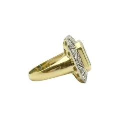 Bague Entourage En Or Jaune Et Blanc, Topaze Et Diamants -Castafiore Boutique bague entourage en or jaune et blanc topaze et diamants 3829850