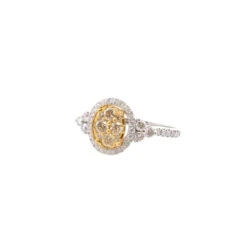 Bague Entourage En Or Jaune Et Diamant -Castafiore Boutique bague entourage en or jaune et diamant 734846
