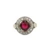 Bague - Or Jaune, Grenat Et Diamants -Castafiore Boutique bague entourage en or jaune grenat et diamants 645892