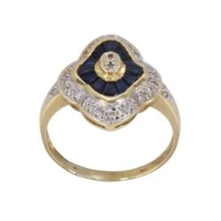 Bague Entourage En Or Jaune Saphirs Et Diamants -Castafiore Boutique bague entourage en or jaune saphirs et diamants 156643